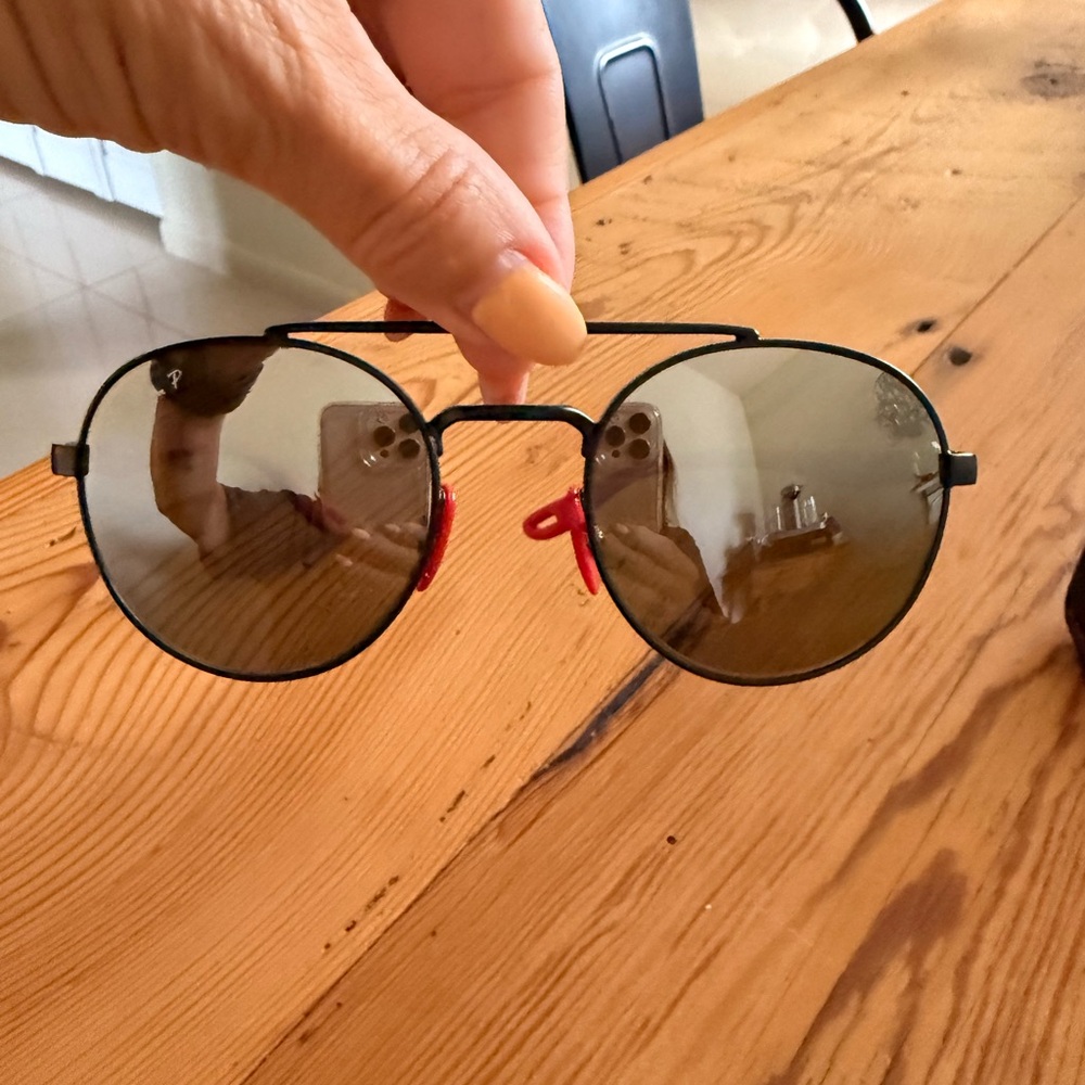 Ray-Ban Ferrari Sunglasses Temple Arm in Bright Red with White Logo